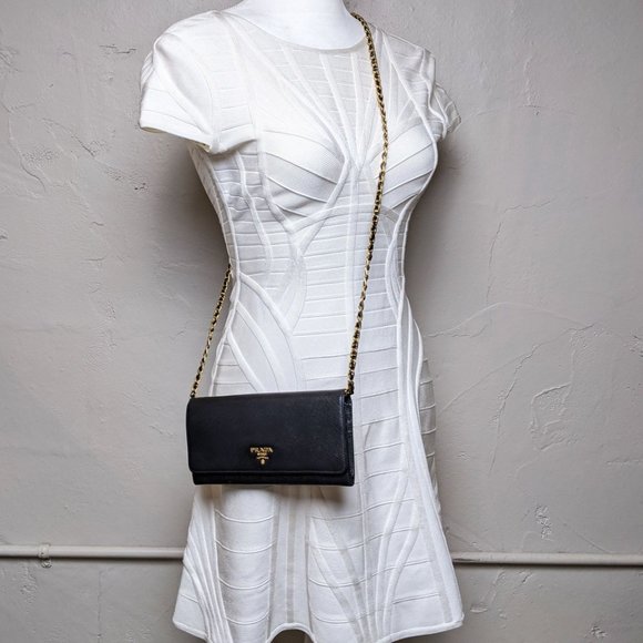 SOLD Prada Black Saffiano Wallet on Chain Bag - Picture 10 of 10